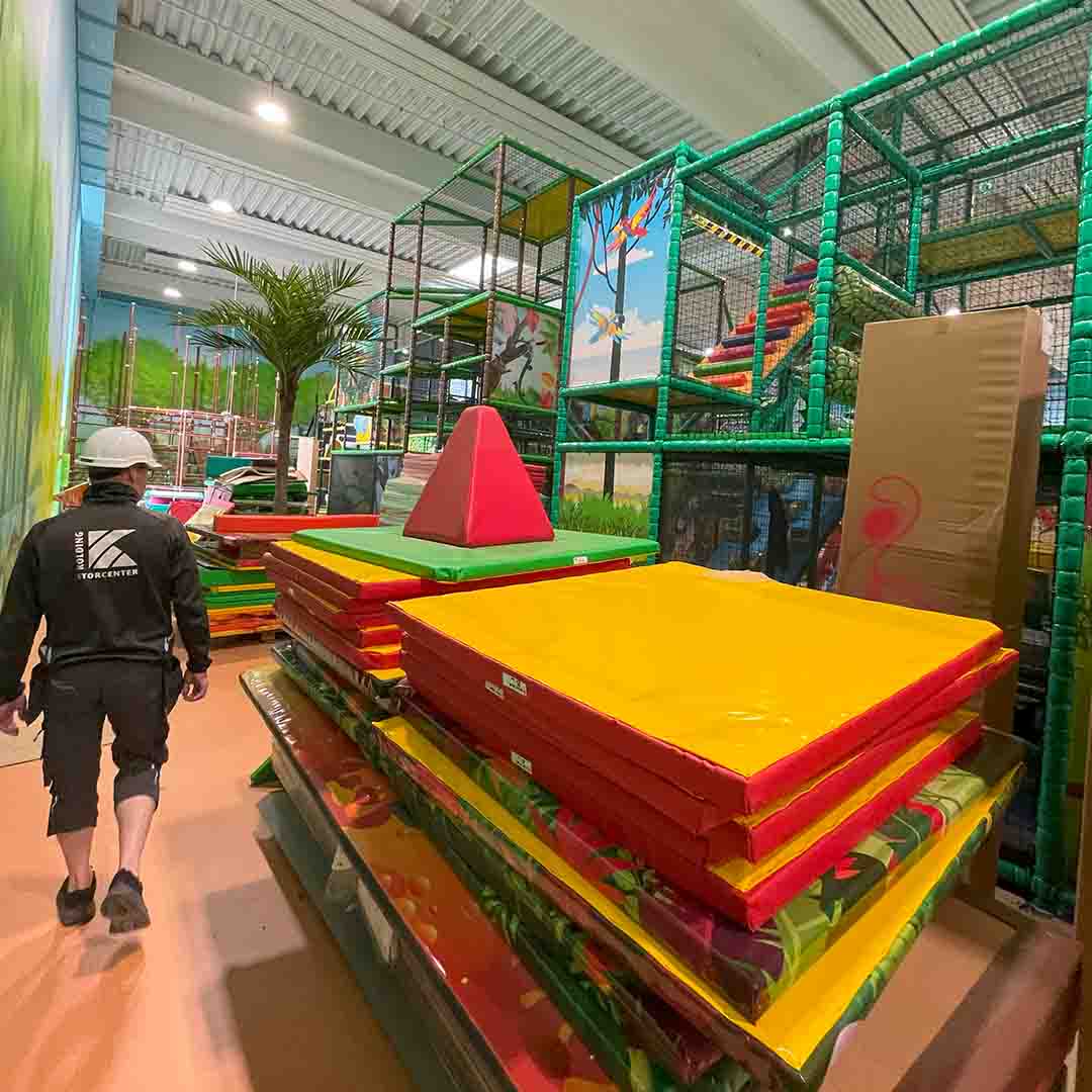 Bløde madrasser til underlag i Leos Legeland i Kolding Storcenter